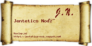 Jentetics Noé névjegykártya